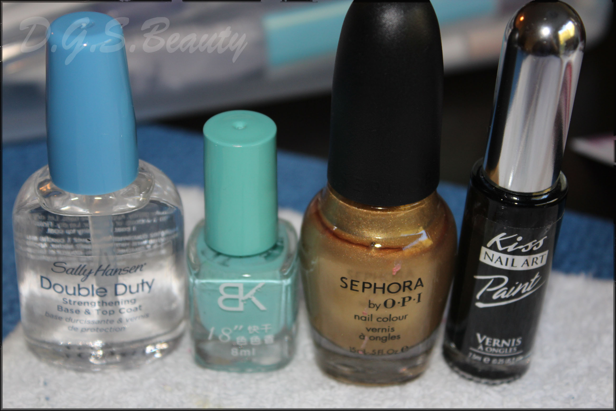 NOTW: DIY Nail Art #15 Turquoise and Gold Leopard Print Nails